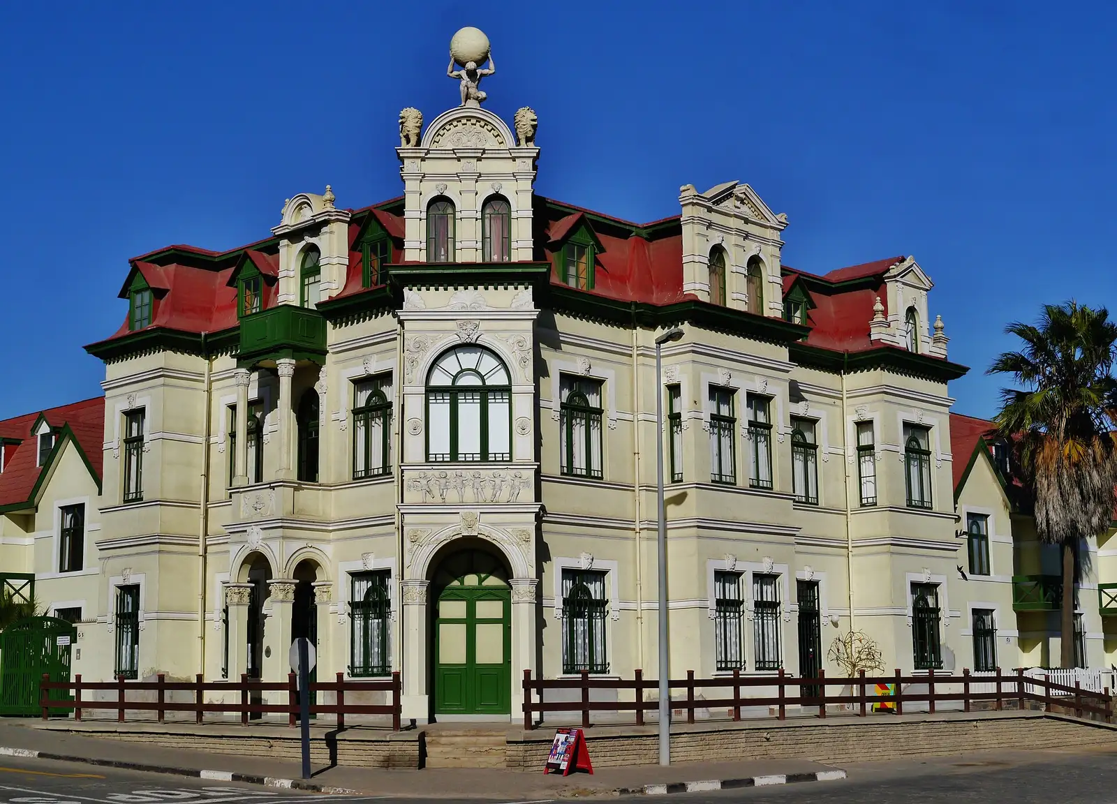 The ornate Hohenzollern House, a colonial-era landmark in central Swakopmund