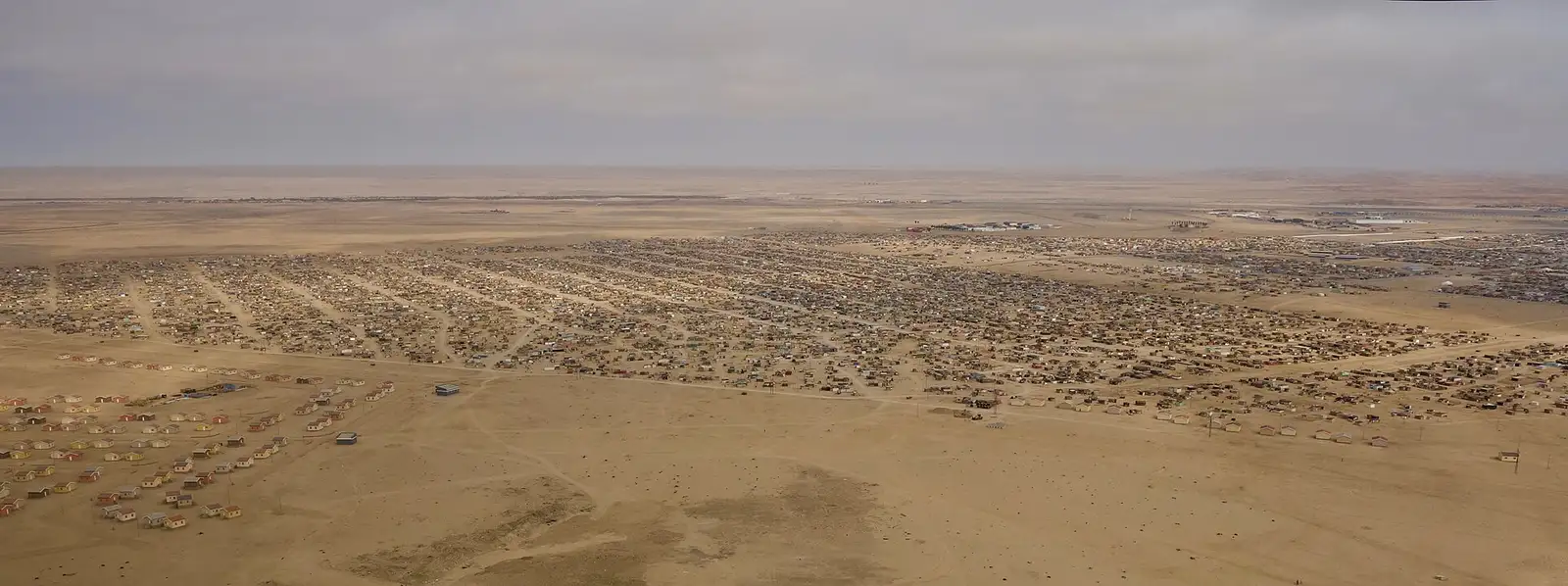 Aerial view of the townships on the edge of Swakopmund