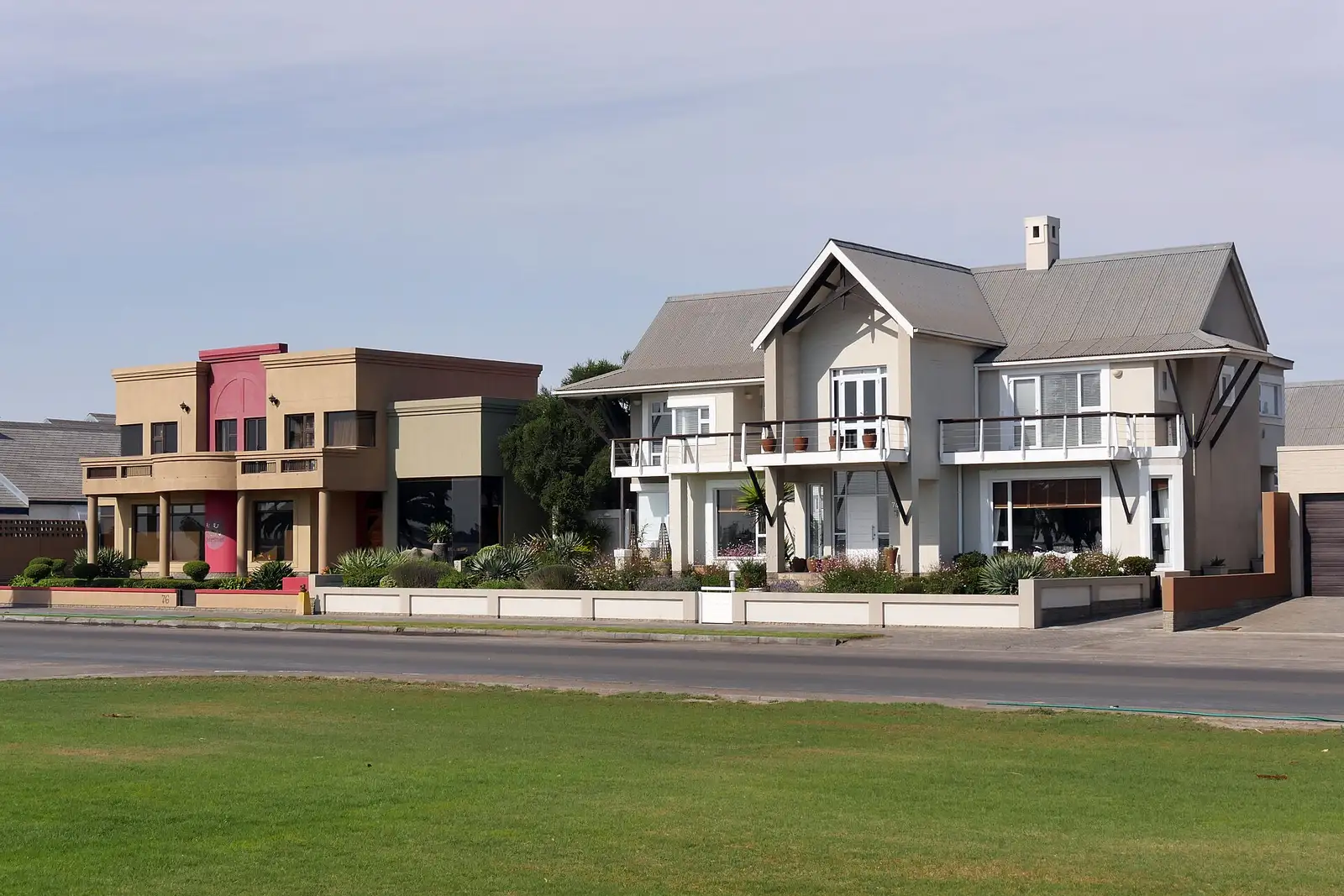 Colourful houses along the Swakopmund seafront